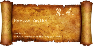 Markos Anikó névjegykártya